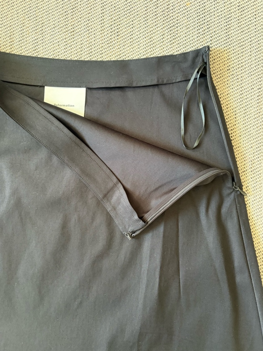 NEW Reformation Jordan Two Piece Short Sleeve Skirt Set Cotton Black | US 0 UK 4 - Picture 11 of 14